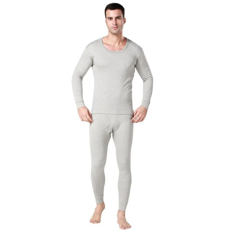 2pcs Set Cotton Thermal Underwear Long Johns Tops Bottoms Pajama Sets