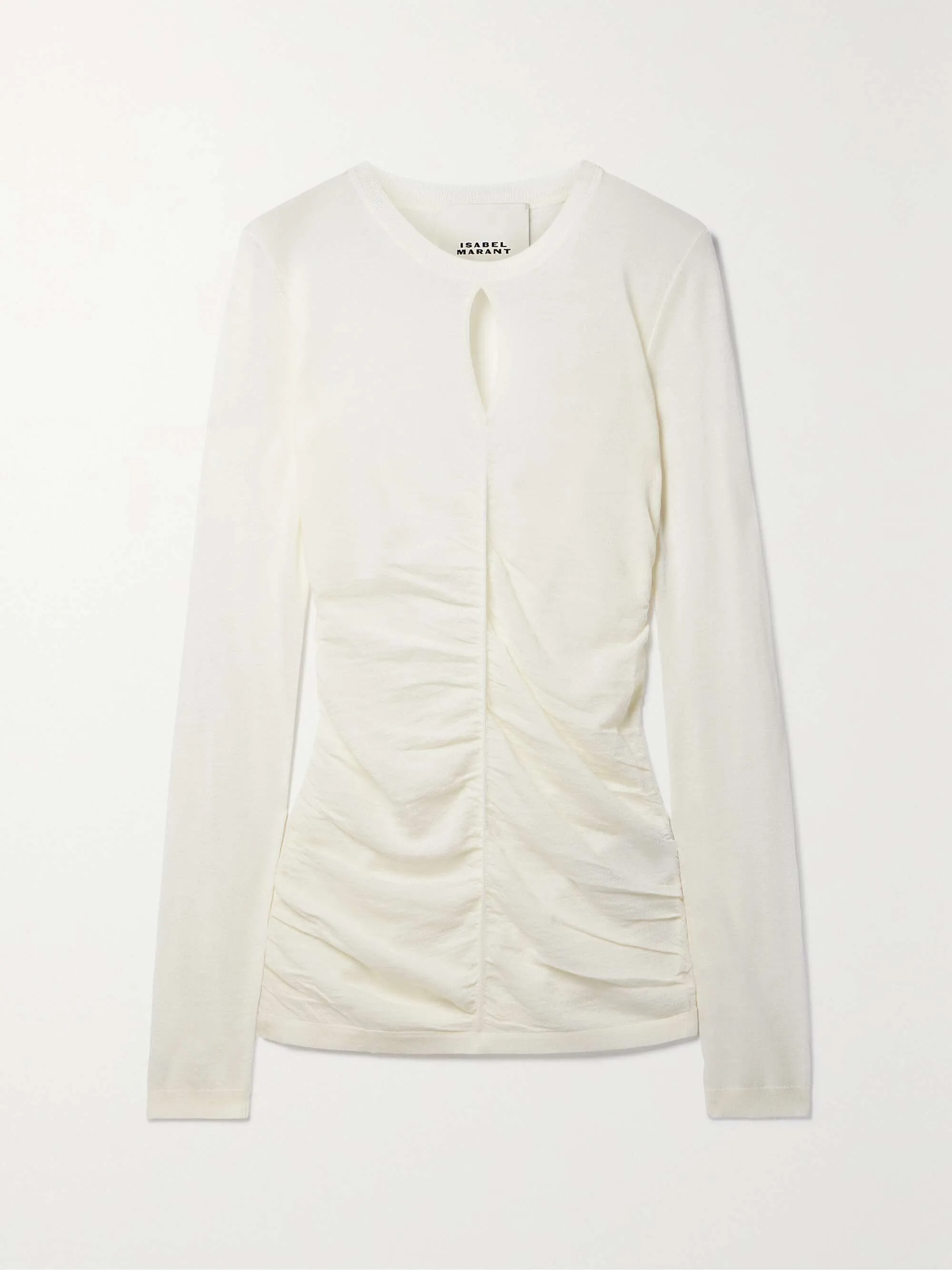 Wool U-Neck Long Sleeve with Elegant Plain Style