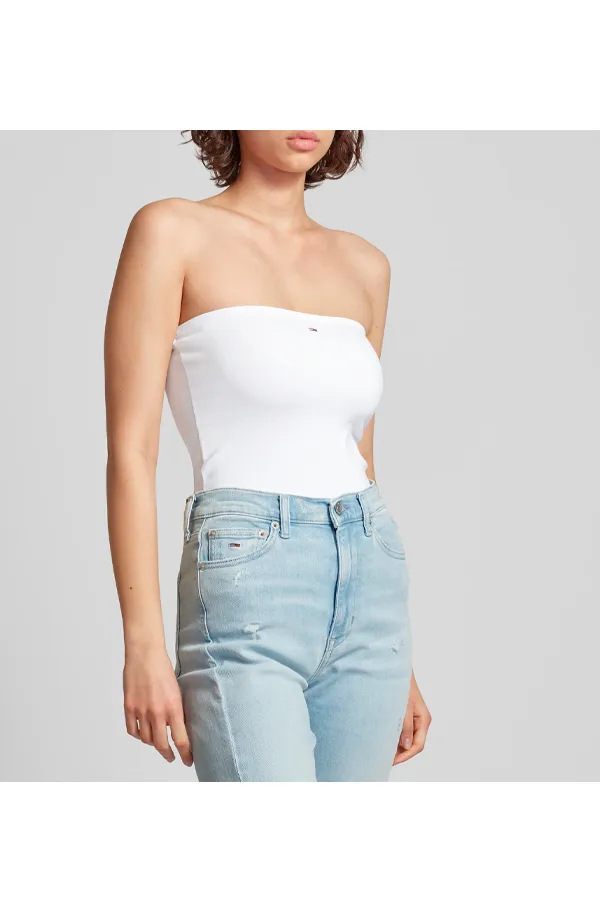 Tommy Hilfiger White Slim Tube Top for Women