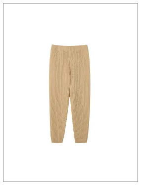 Sand-colored Cable Knit Leggings