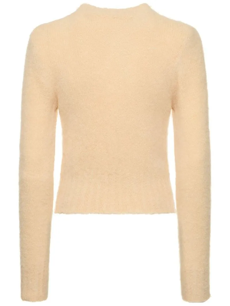 Wool Casual Long Sleeves Plain V-neck & Crew neck