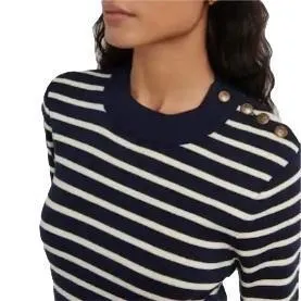 Wool Stripes Long Sleeves V-neck & Crew neck