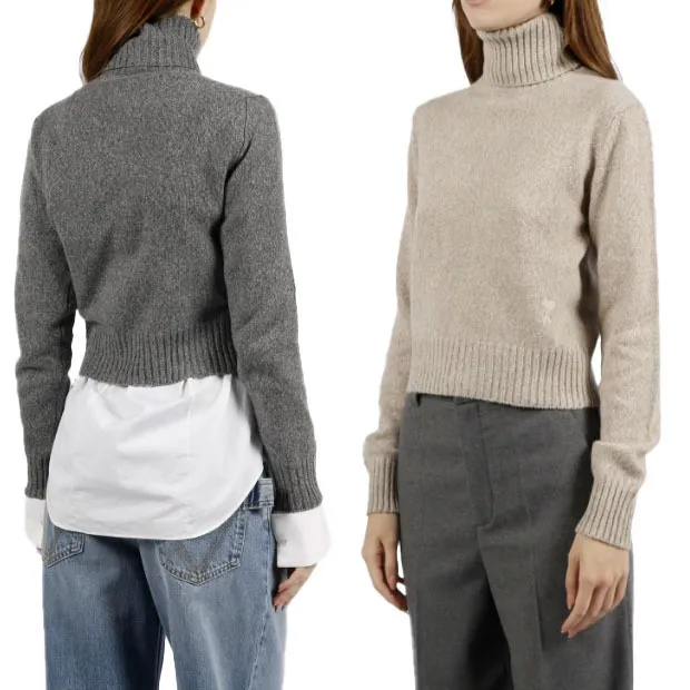 AMI PARIS Elegant Wool Long Sleeves