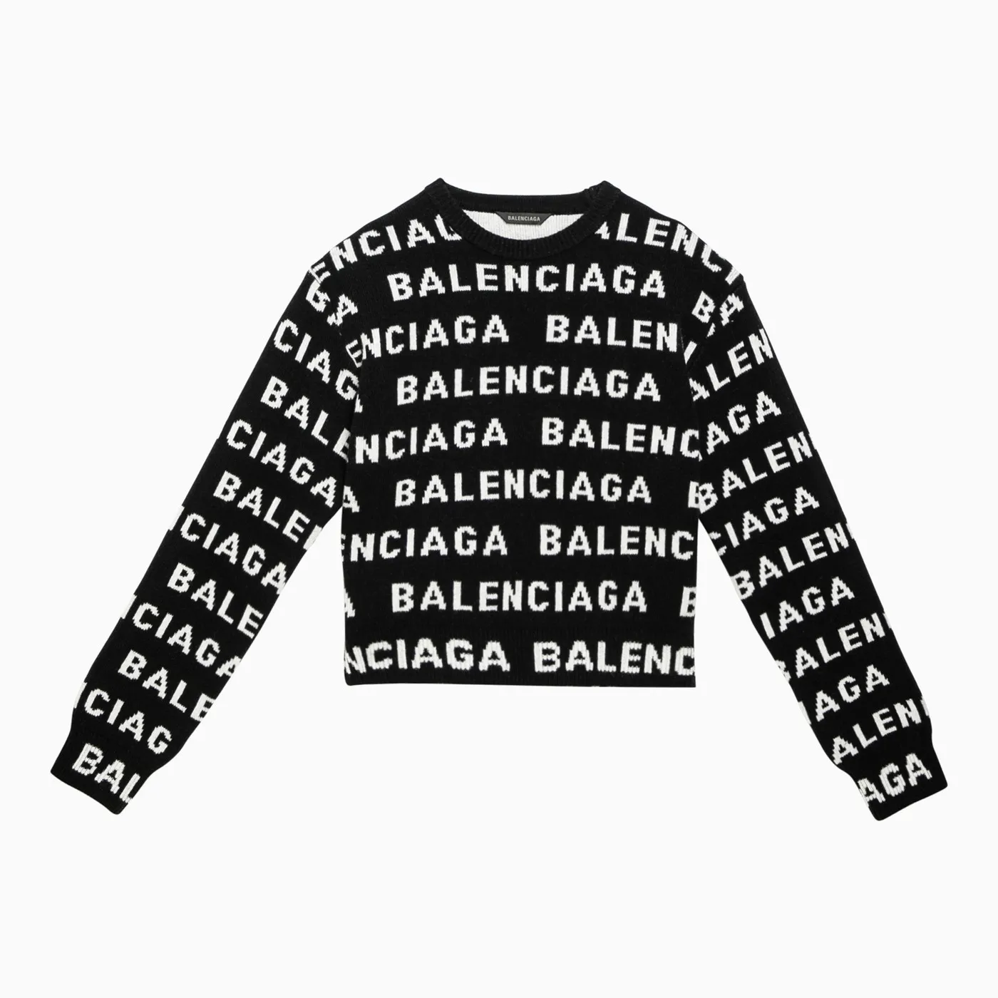 Balenciaga Crew Neck Unisex Wool Rib Street Style Bicolor Long Sleeves