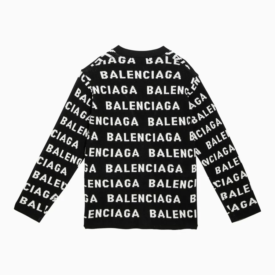 Balenciaga Crew Neck Unisex Wool Rib Street Style Bicolor Long Sleeves