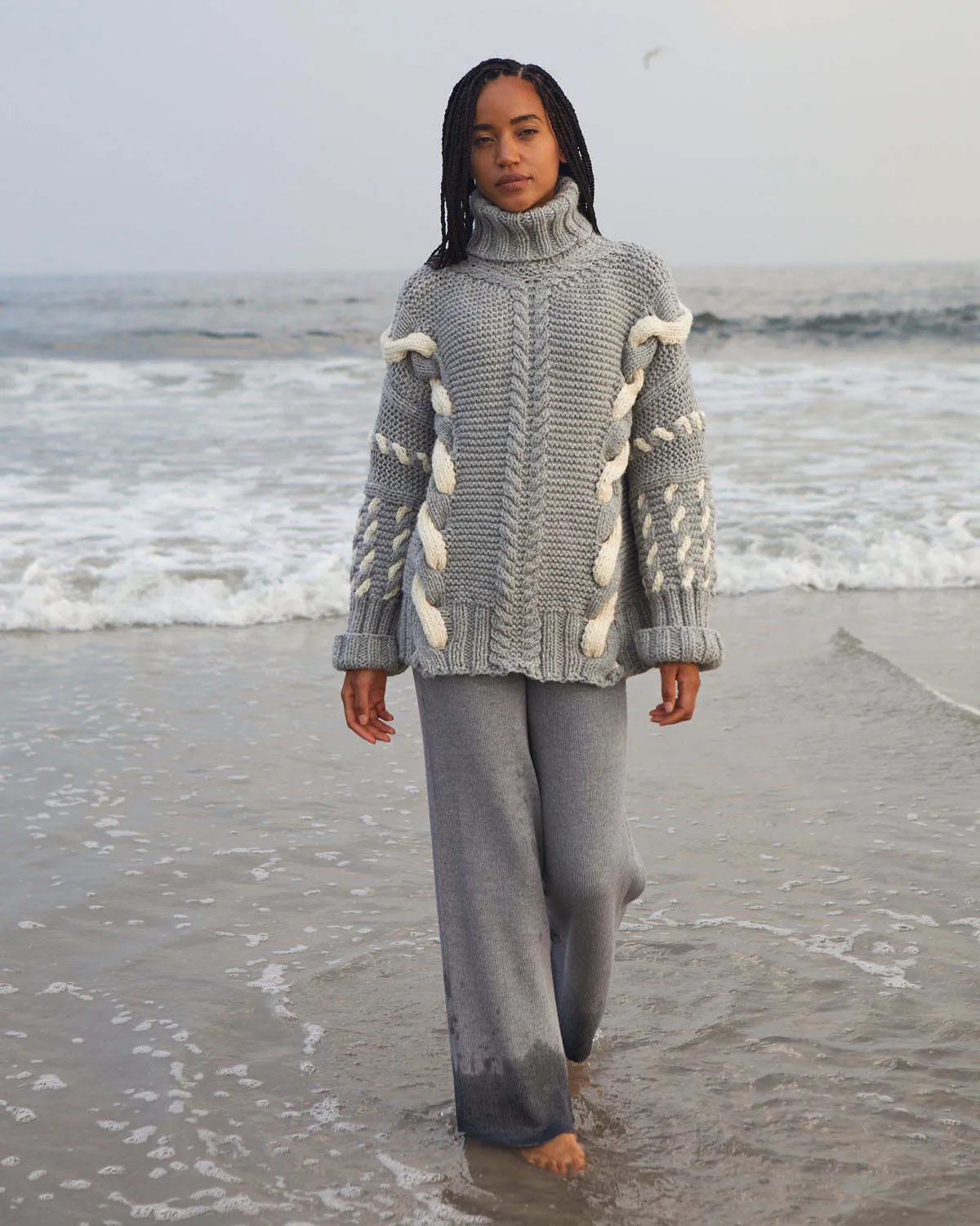 Dove Grey Wool Turtleneck by Barbora