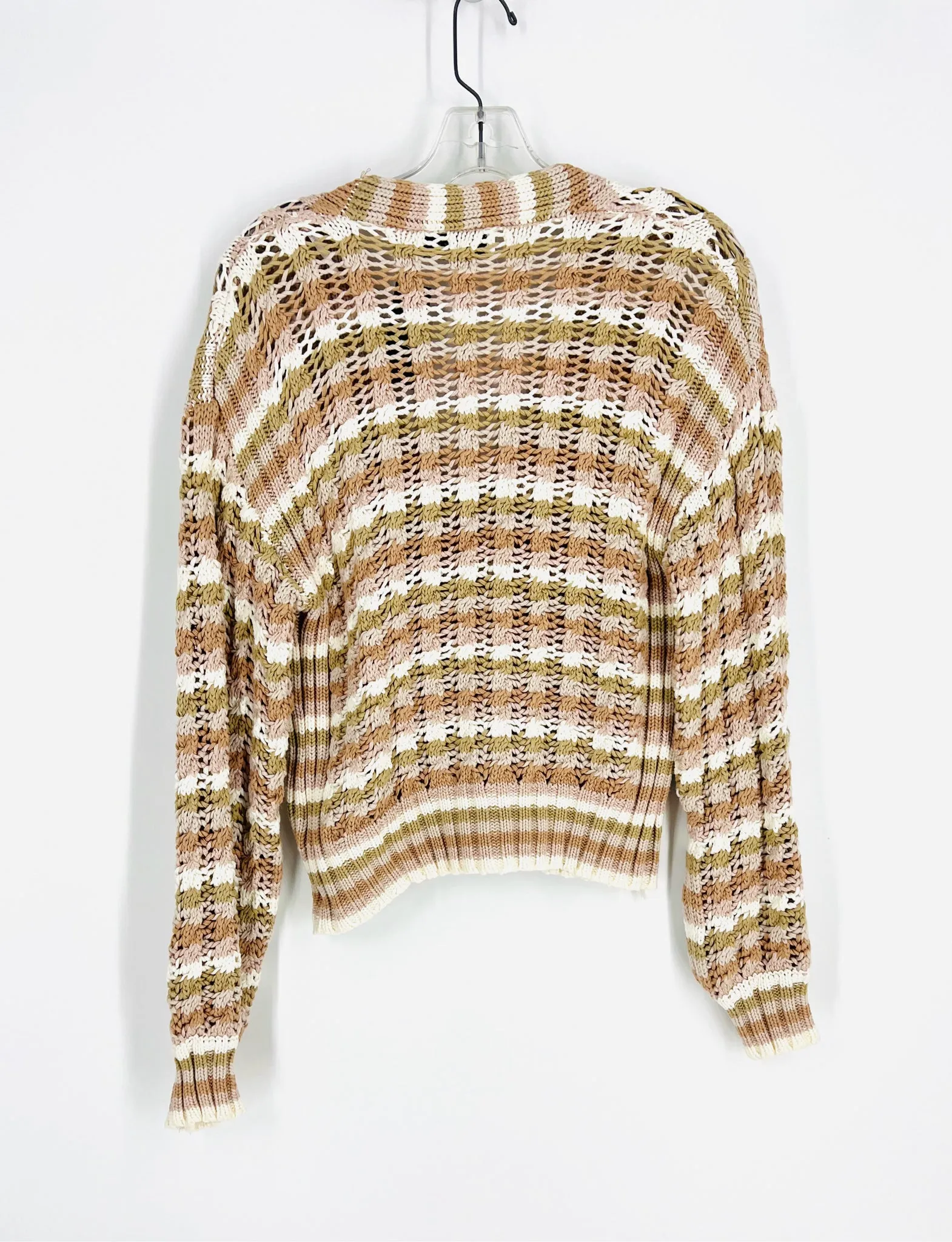 Beige/Multi Stripe Knit Cardigan in Size XS