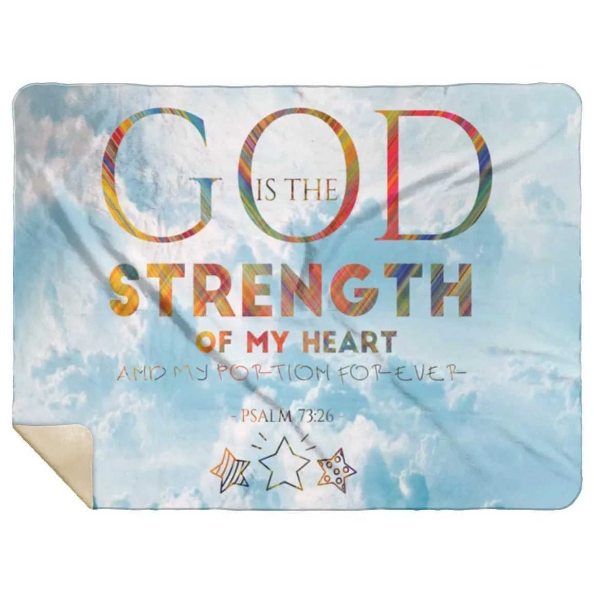 Heartwarming Sherpa Blanket featuring Psalm 73 Verse