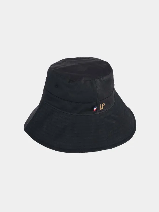 Black Hat with Oversize Flap