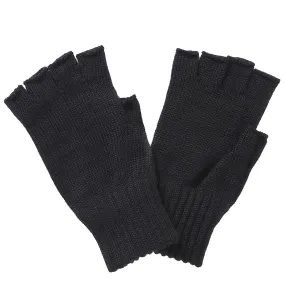 Black Wool Fingerless Gloves by Barbour