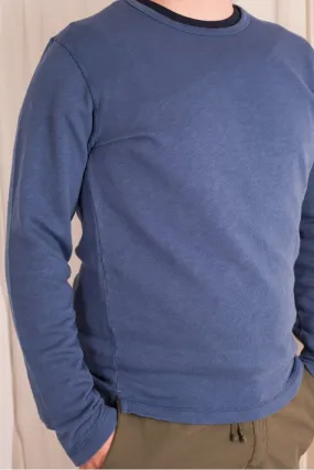 Blue Crew Neck Knit Sweater