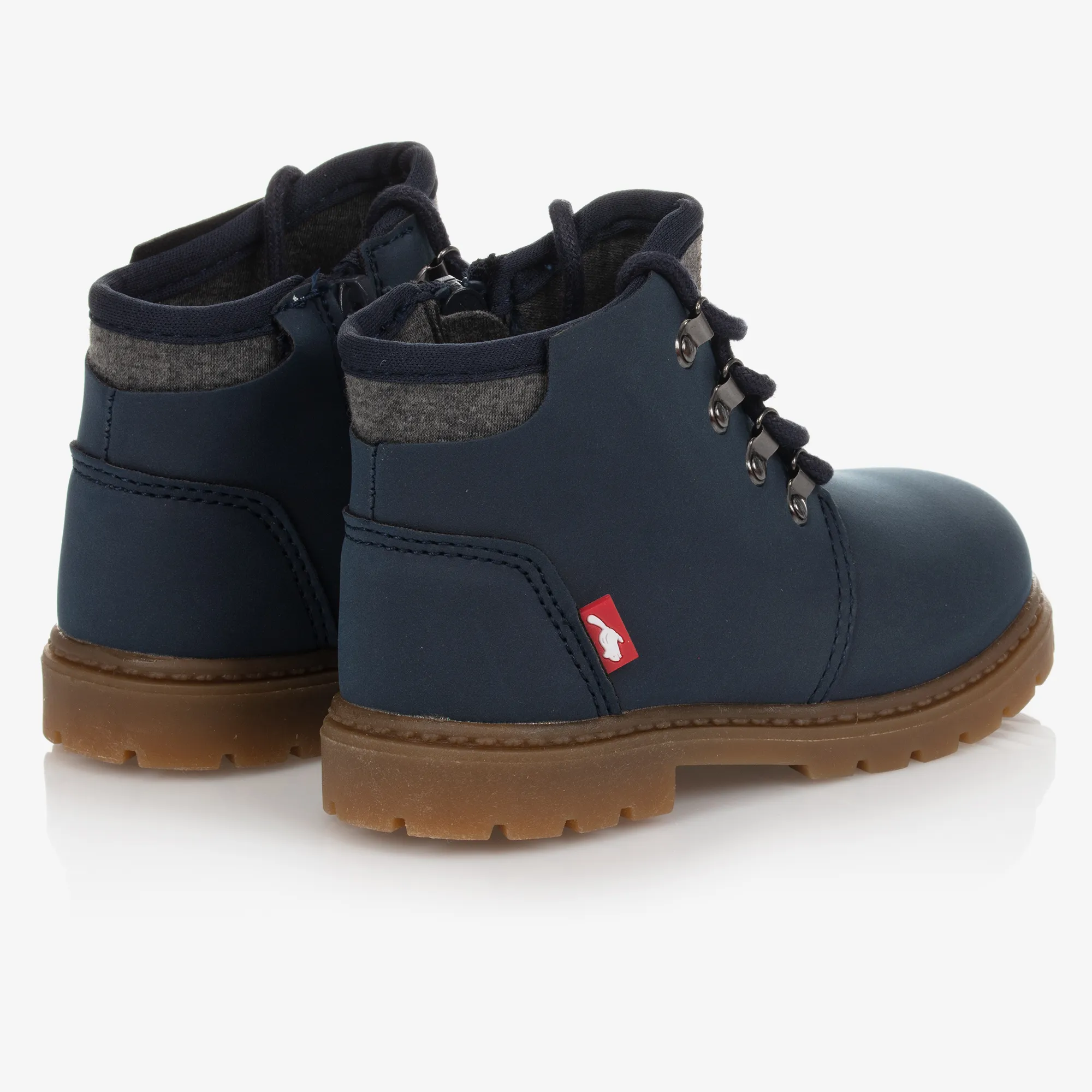 Blue Faux Leather Boys Boots