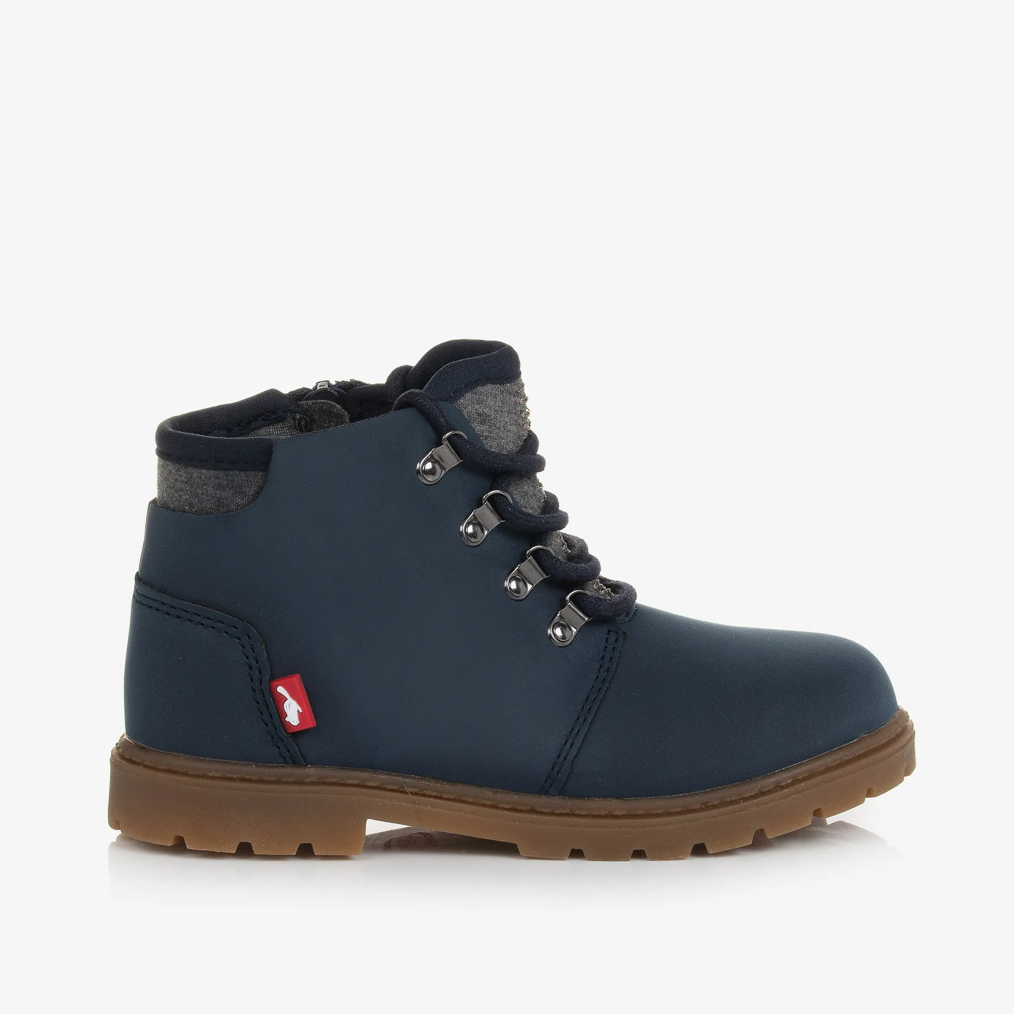 Blue Faux Leather Boys Boots