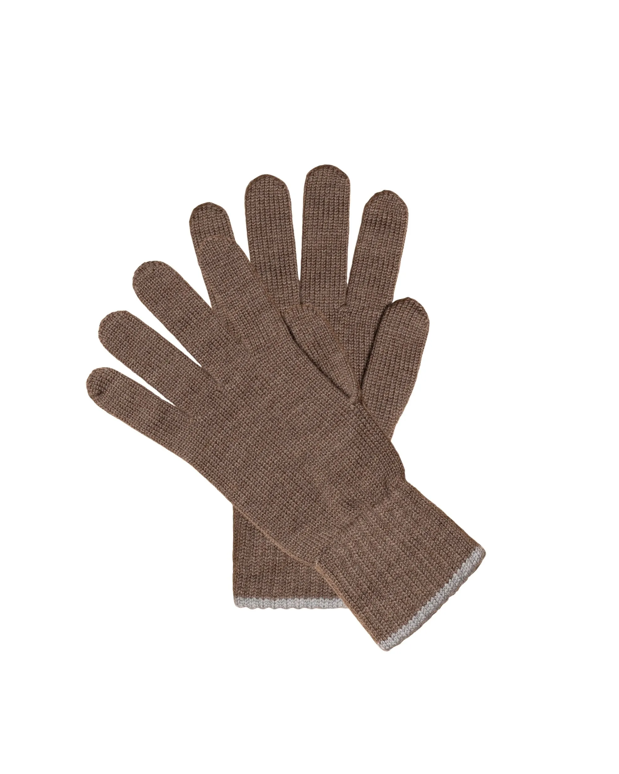 Brown Knitted Wool Gloves