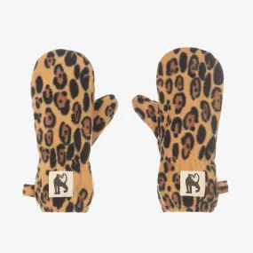 Brown Leopard Mittens for Girls