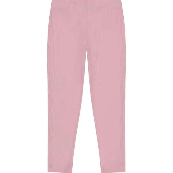 Busy Bees Ribbed Knit Leggings - Light Pink