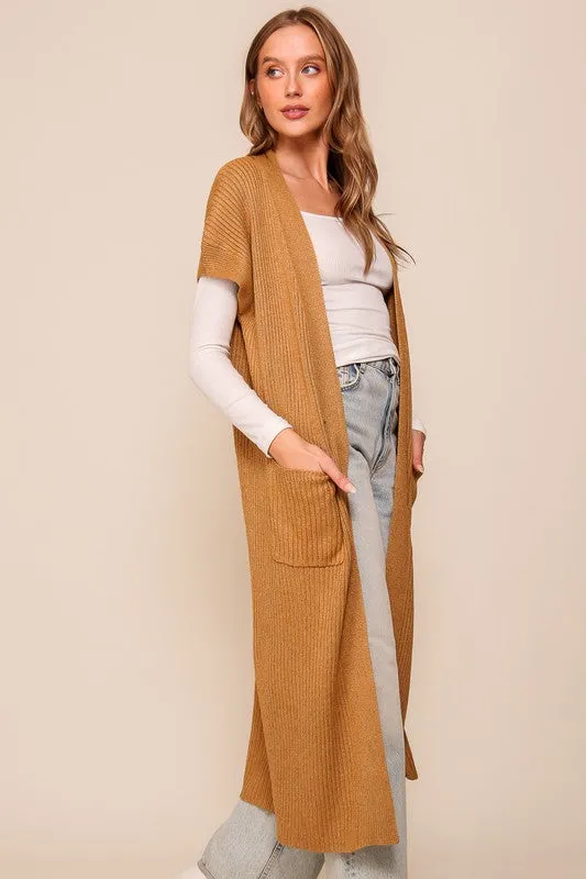 Brown Short Sleeve Duster Jacket