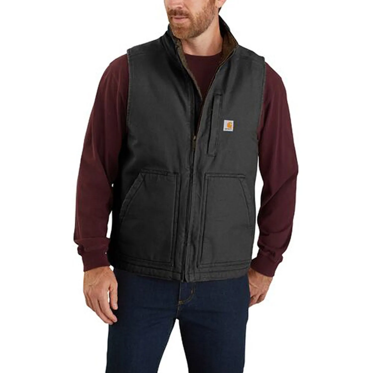 Men's Washed Duck Mock Neck Vest by Carhartt