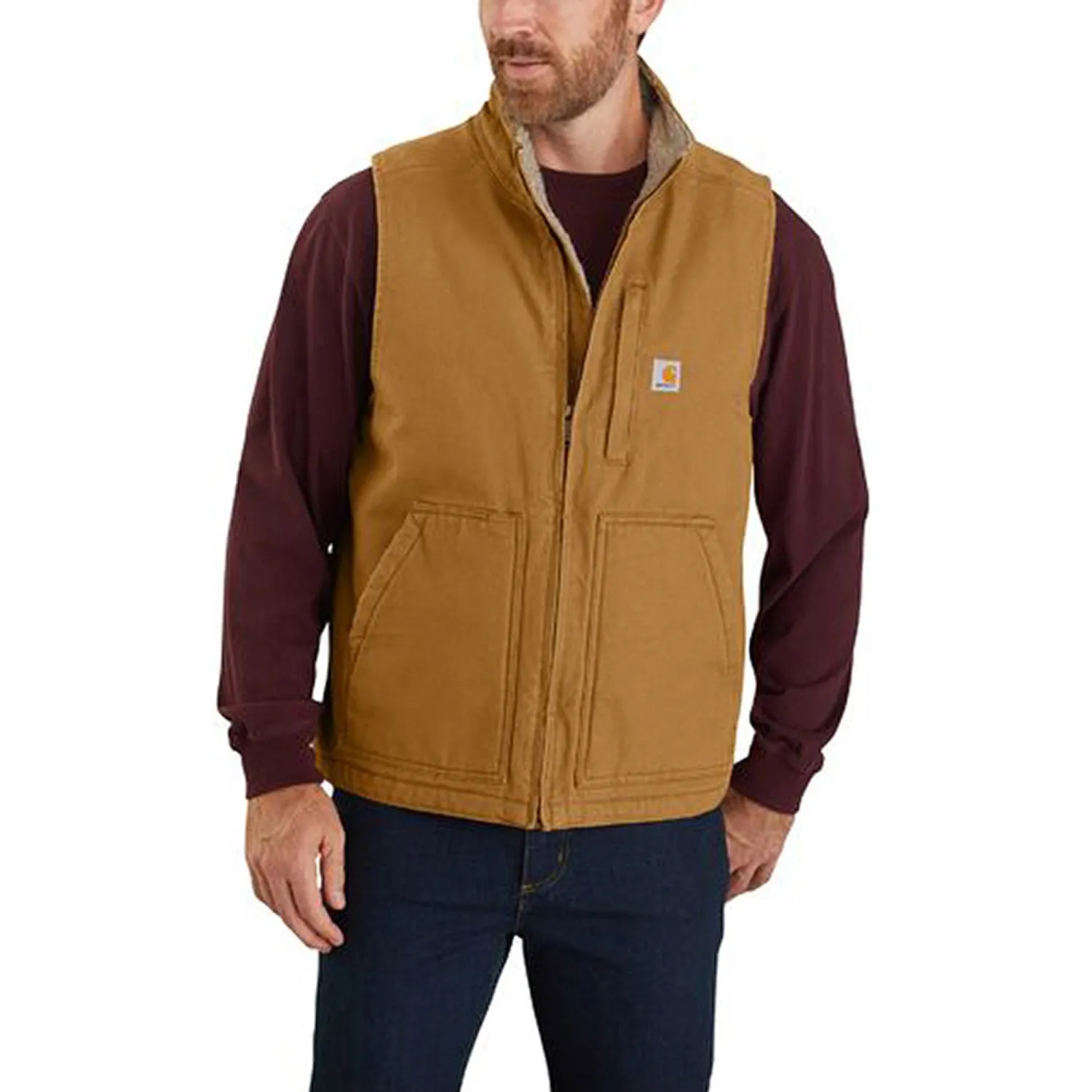 Men's Washed Duck Mock Neck Vest by Carhartt