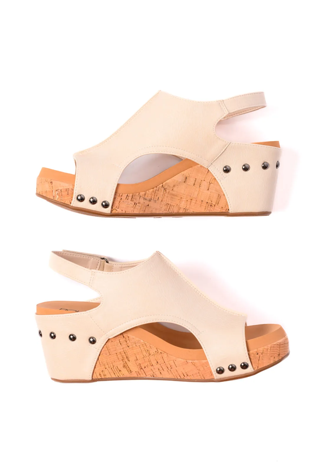 Cream Carley Wedge Sandals