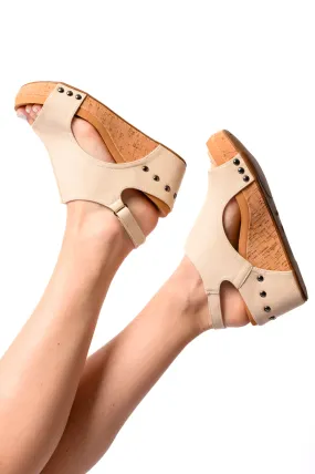 Cream Carley Wedge Sandals