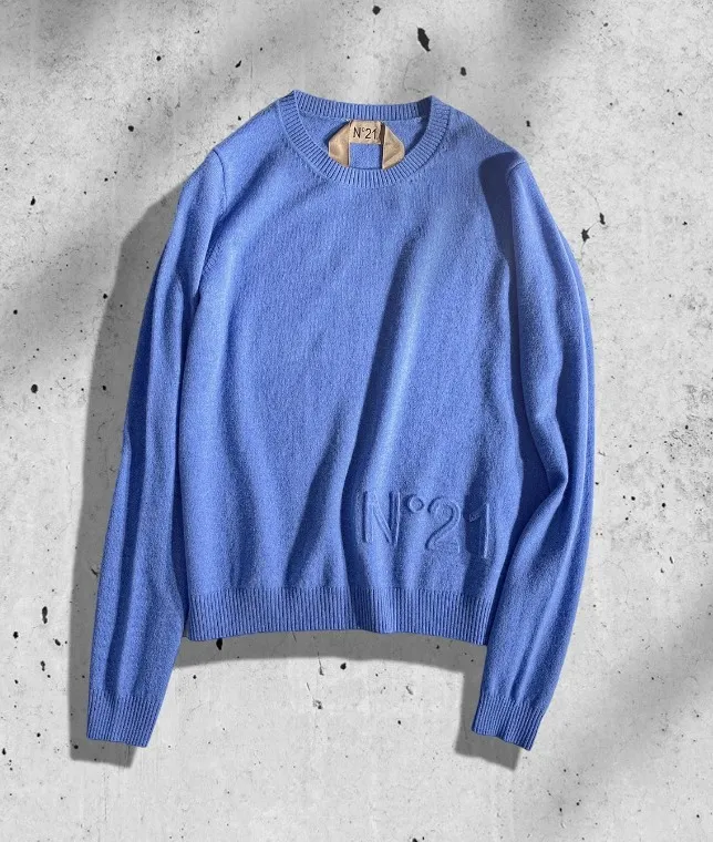 Wool Crew Neck Long Sleeved Party Sweater