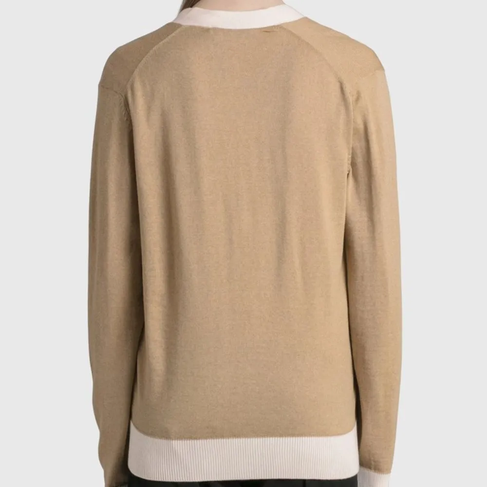 Unisex Wool V-Neck Long-Sleeve Top for Casual Wear