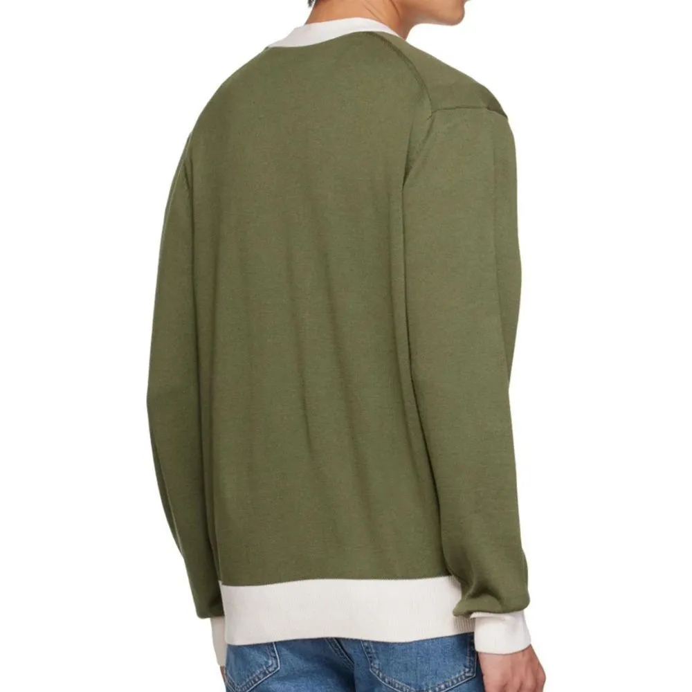 Unisex Wool V-Neck Long-Sleeve Top for Casual Wear