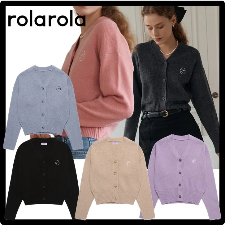 Rolarola Casual Style Unisex Street Style Logo Cardigans