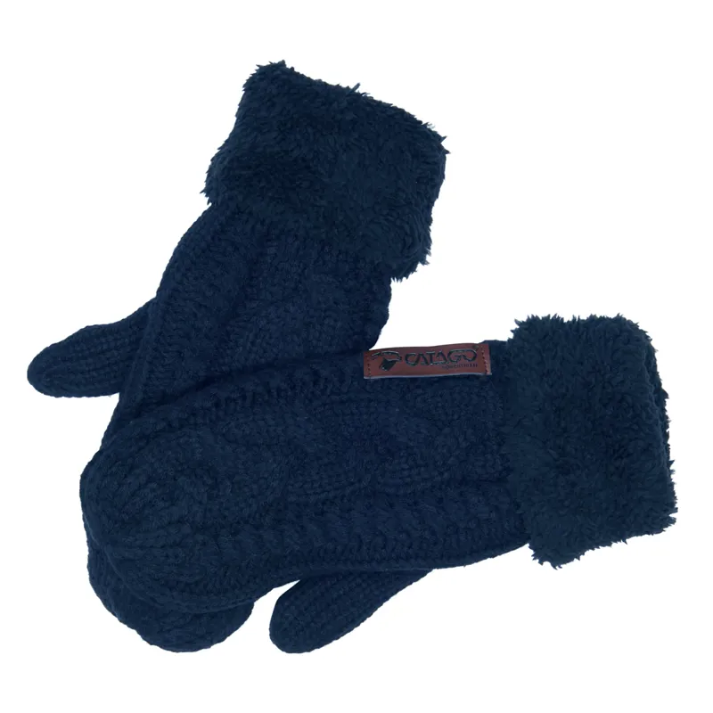 Catago Navy Knitted Adults Mittens