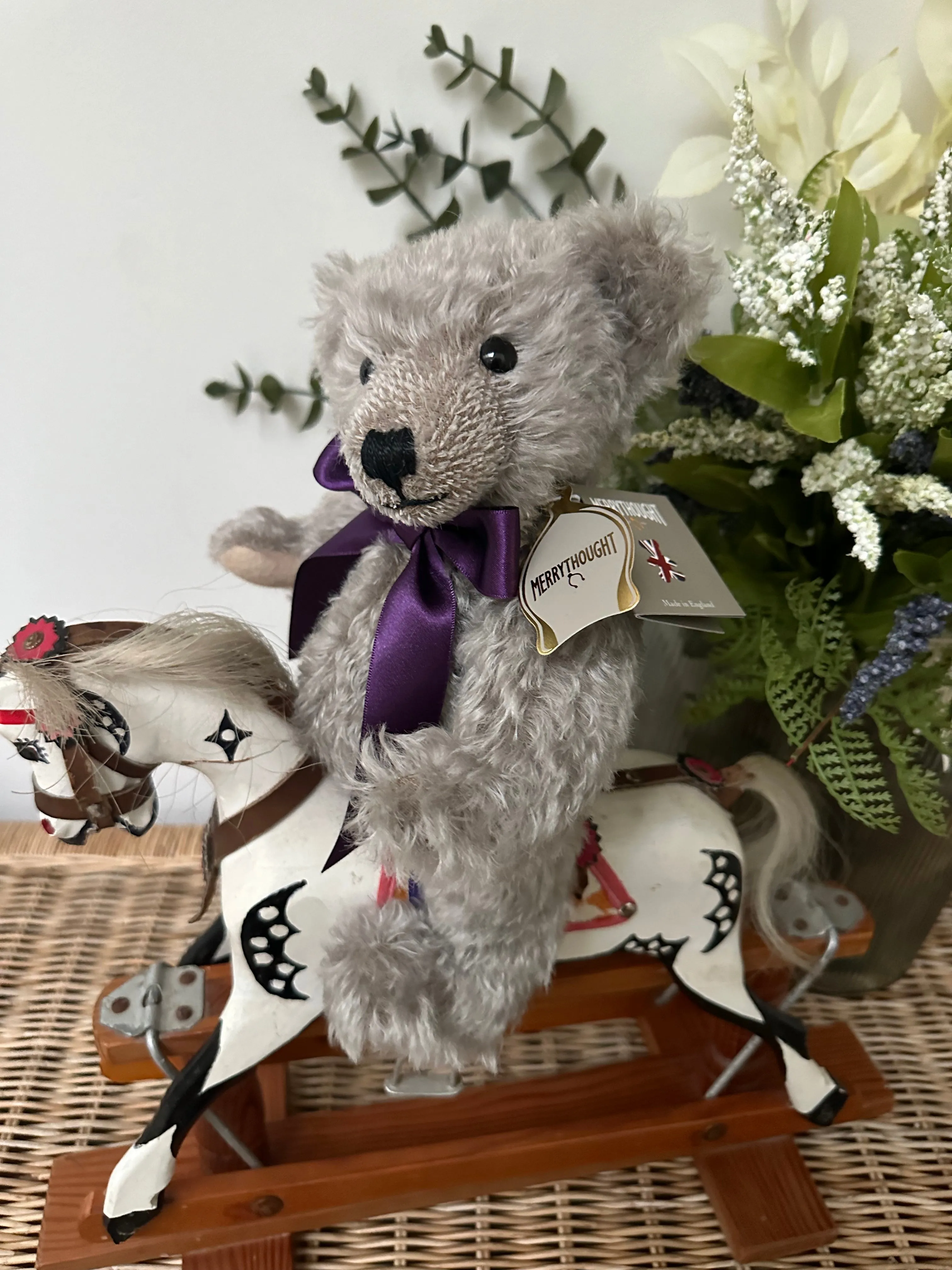 Handmade Traditional Teddy Bear (10 Inch) in Cloud Grey by Chester