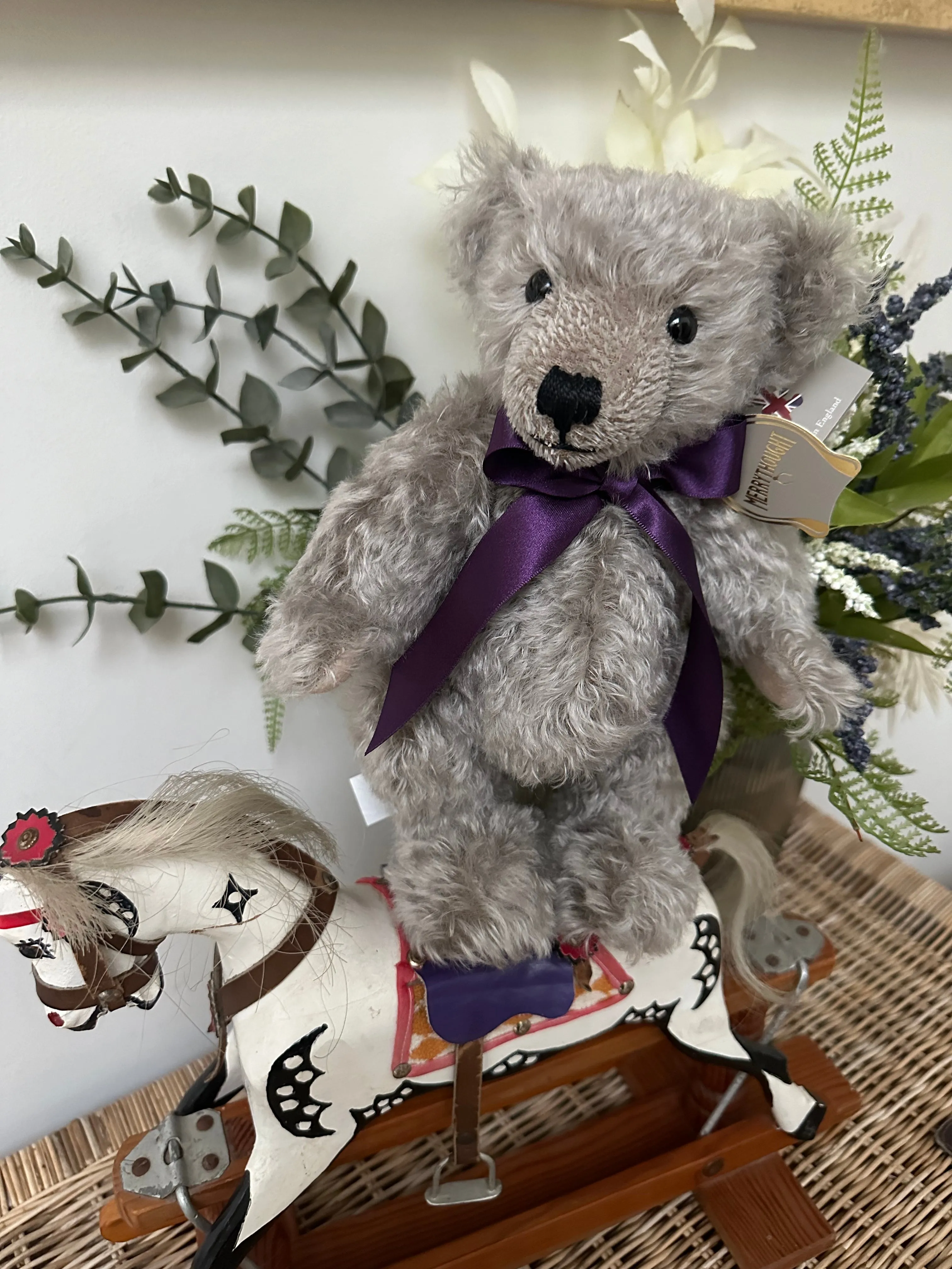 Handmade Traditional Teddy Bear (10 Inch) in Cloud Grey by Chester