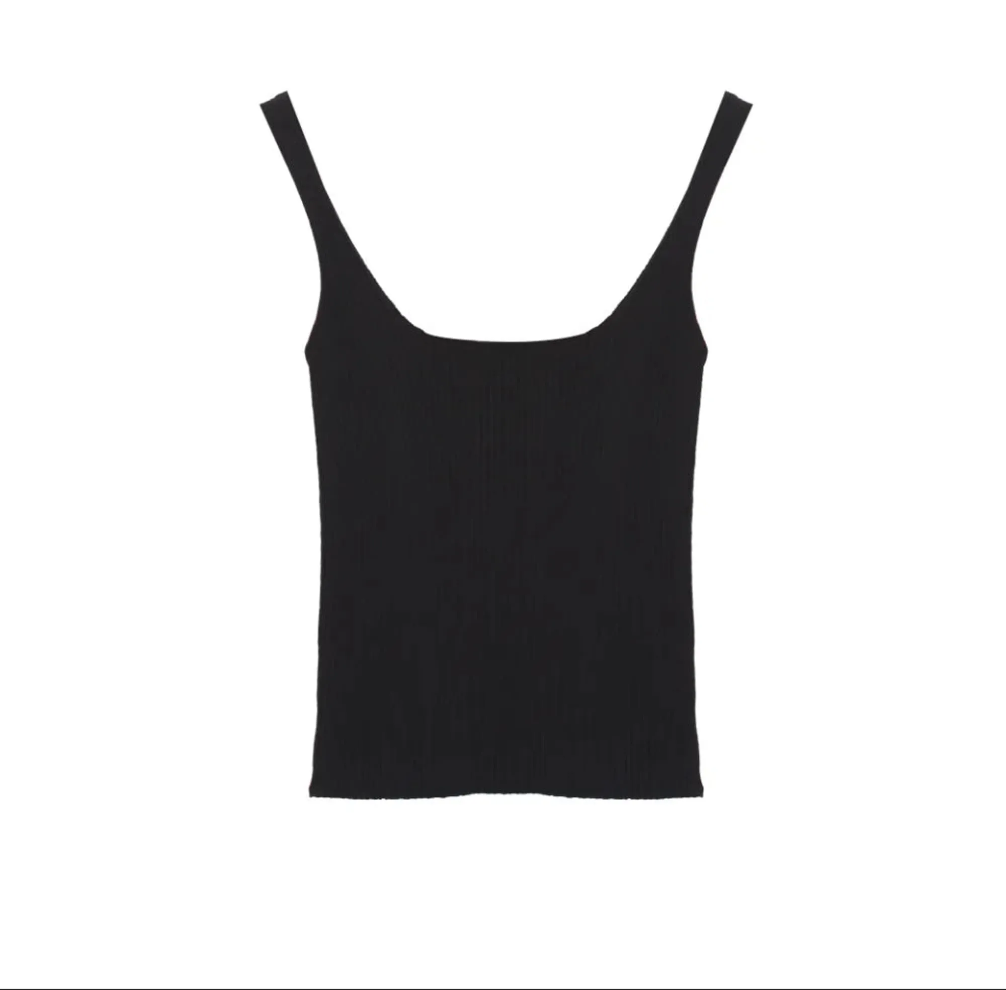 Black Ribbed Tank by Sweewe