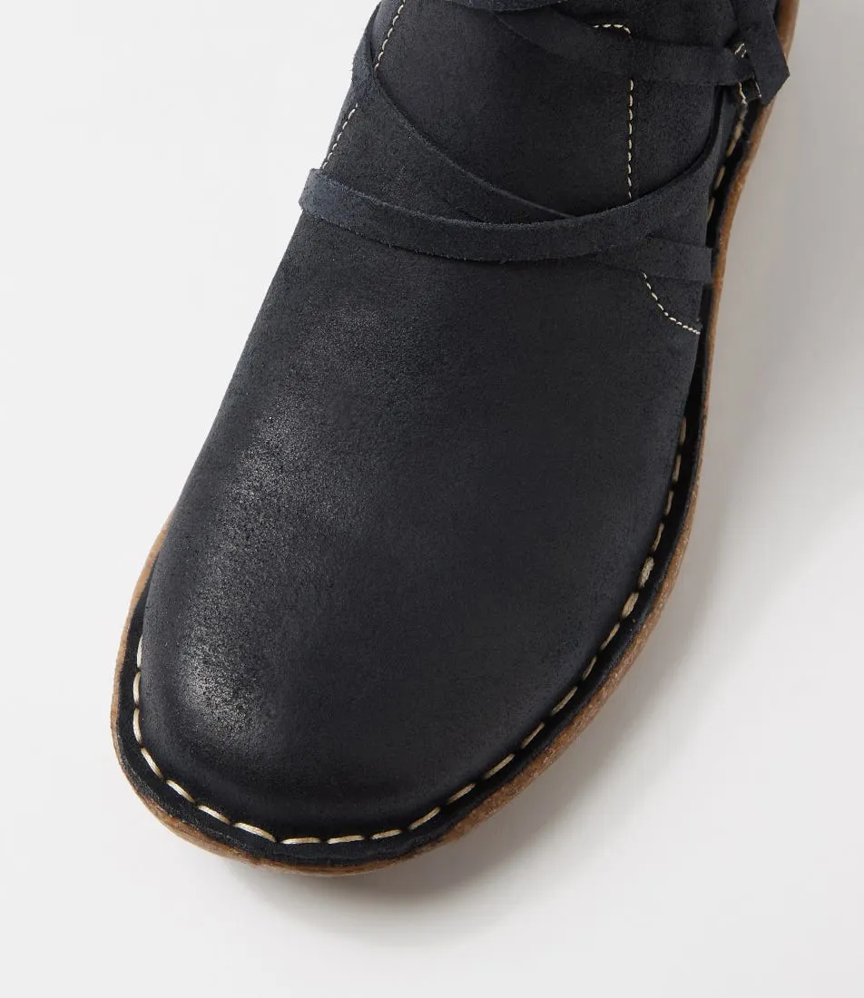 Echo Navy Suede Ankle Boots - COLORADO