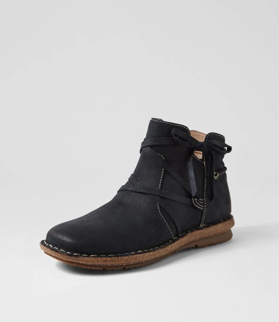 Echo Navy Suede Ankle Boots - COLORADO