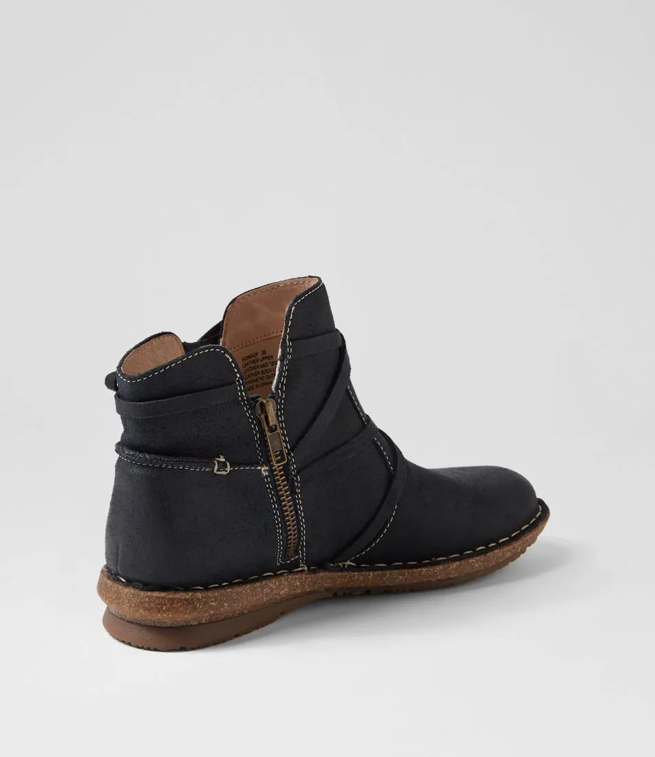 Echo Navy Suede Ankle Boots - COLORADO