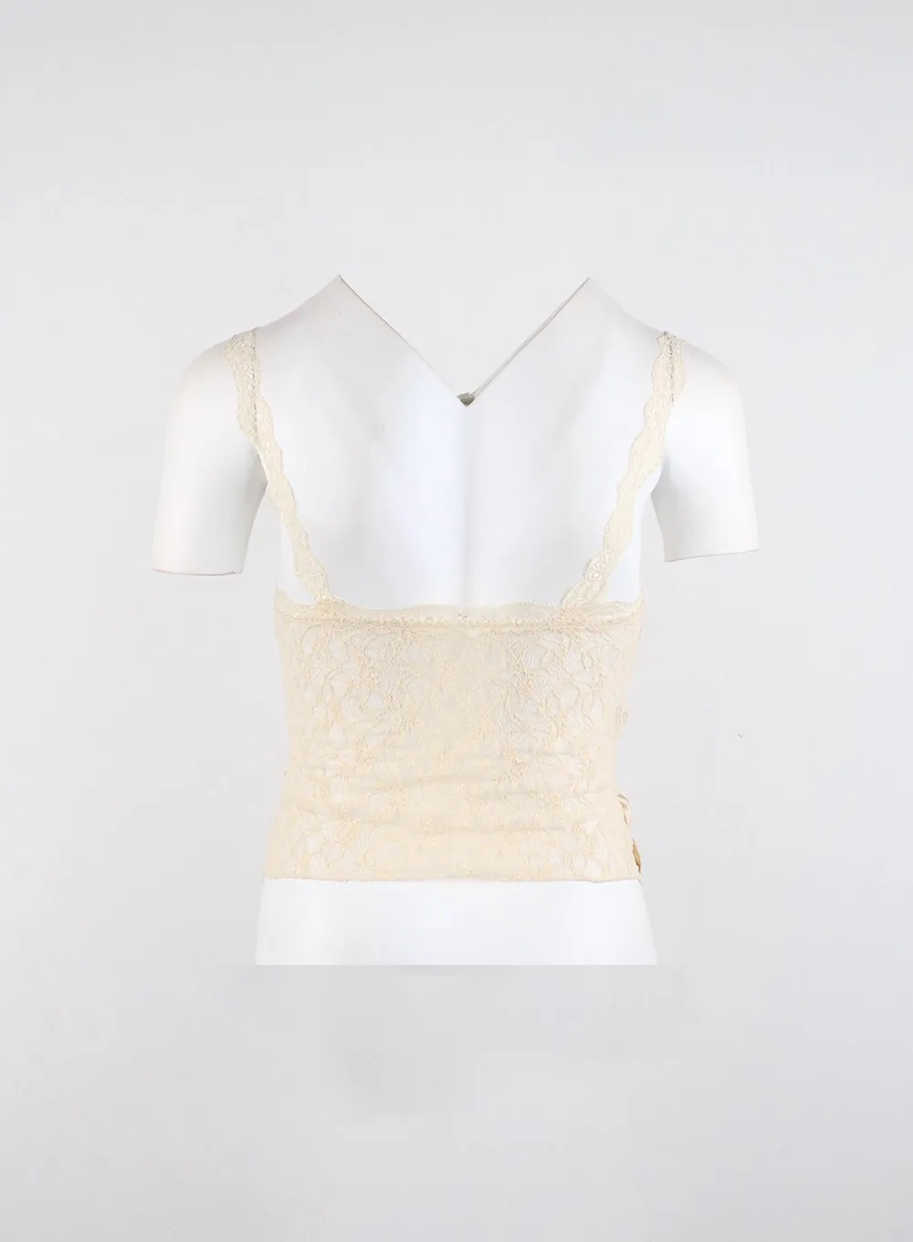 Ribbon Lace ID315 Sleeveless Crop Top