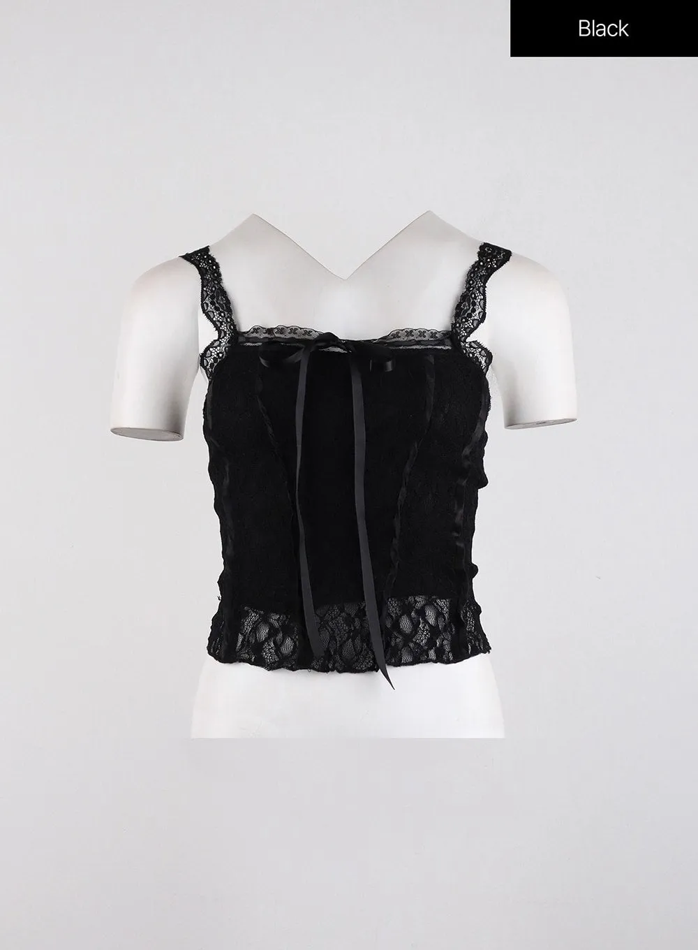 Ribbon Lace ID315 Sleeveless Crop Top