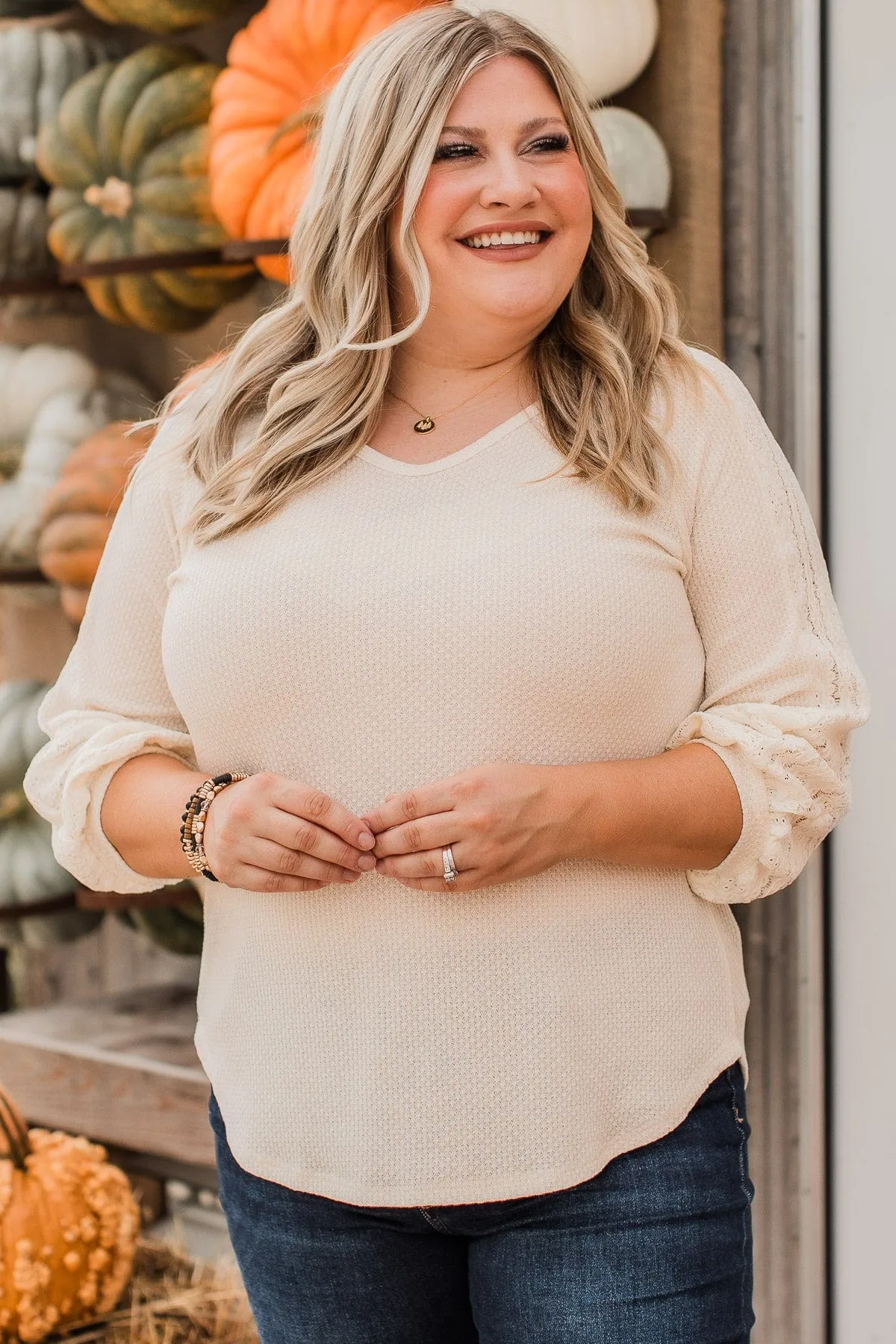 Charming Cream Knit Top