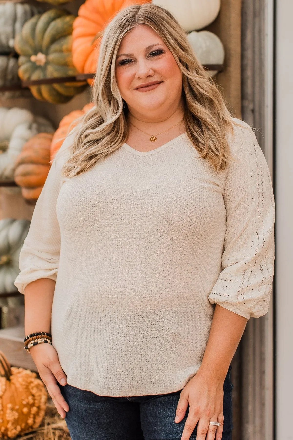 Charming Cream Knit Top