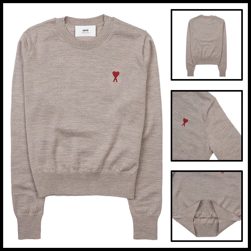 Wool Rib Crew Neck Shirt with Street Style Logo