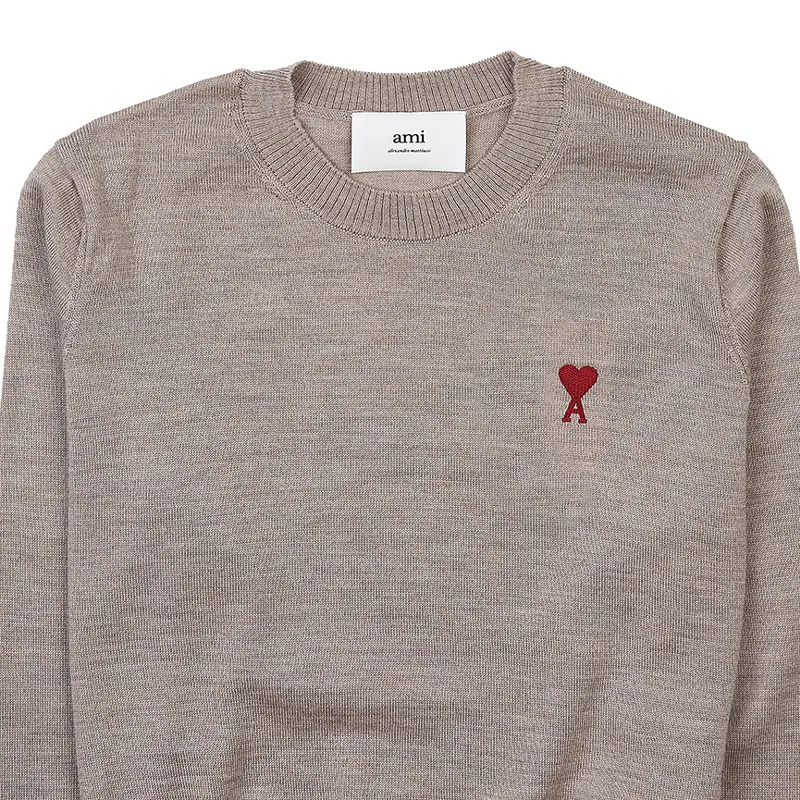 Wool Rib Crew Neck Shirt with Street Style Logo