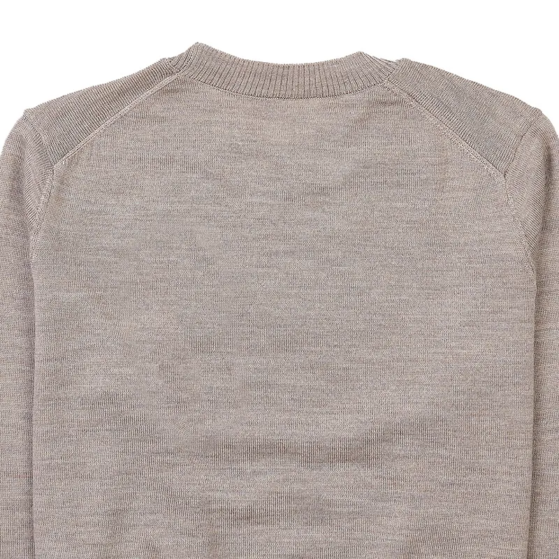 Wool Rib Crew Neck Shirt with Street Style Logo