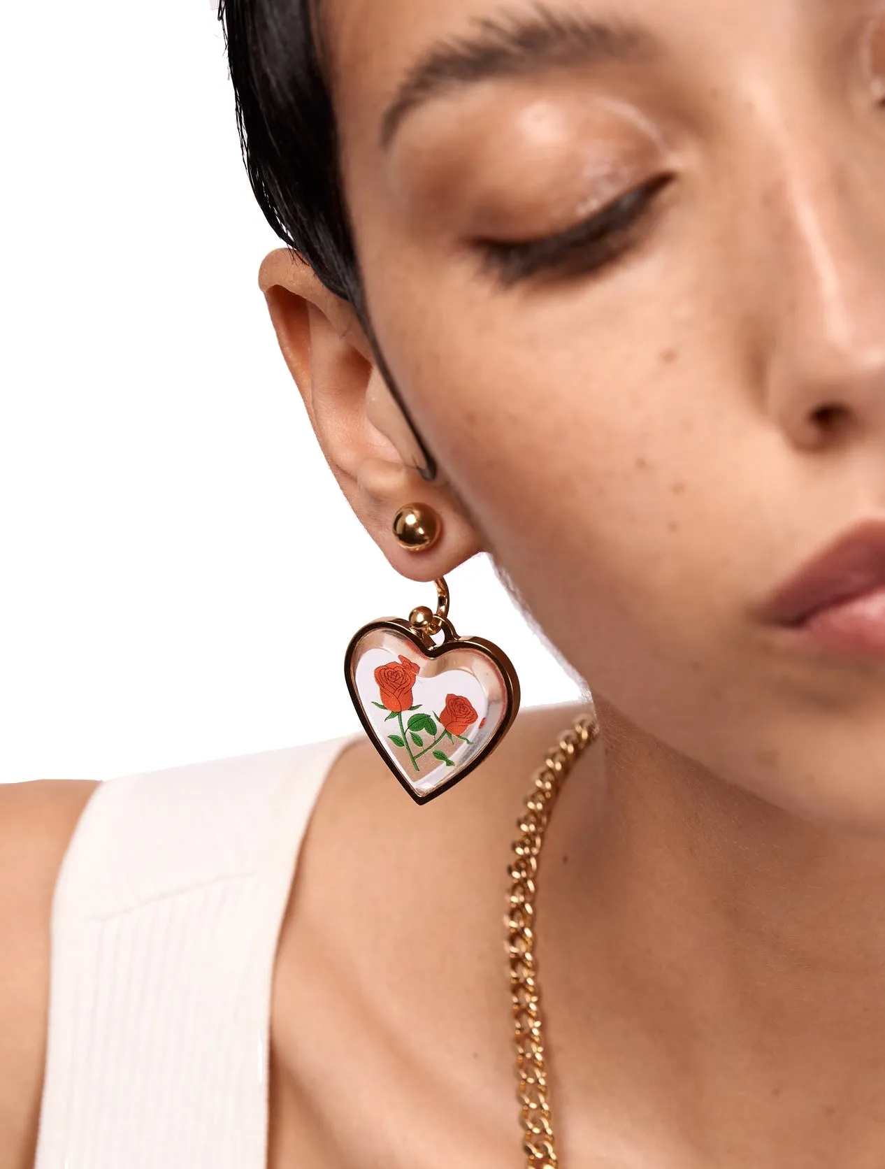 Saf Safu Cross My Heart Earring