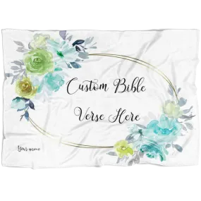 Customizable Artistic Bible Verse Premium Mink Sherpa Blanket with Signature (Design: Rectangle Garland 7)