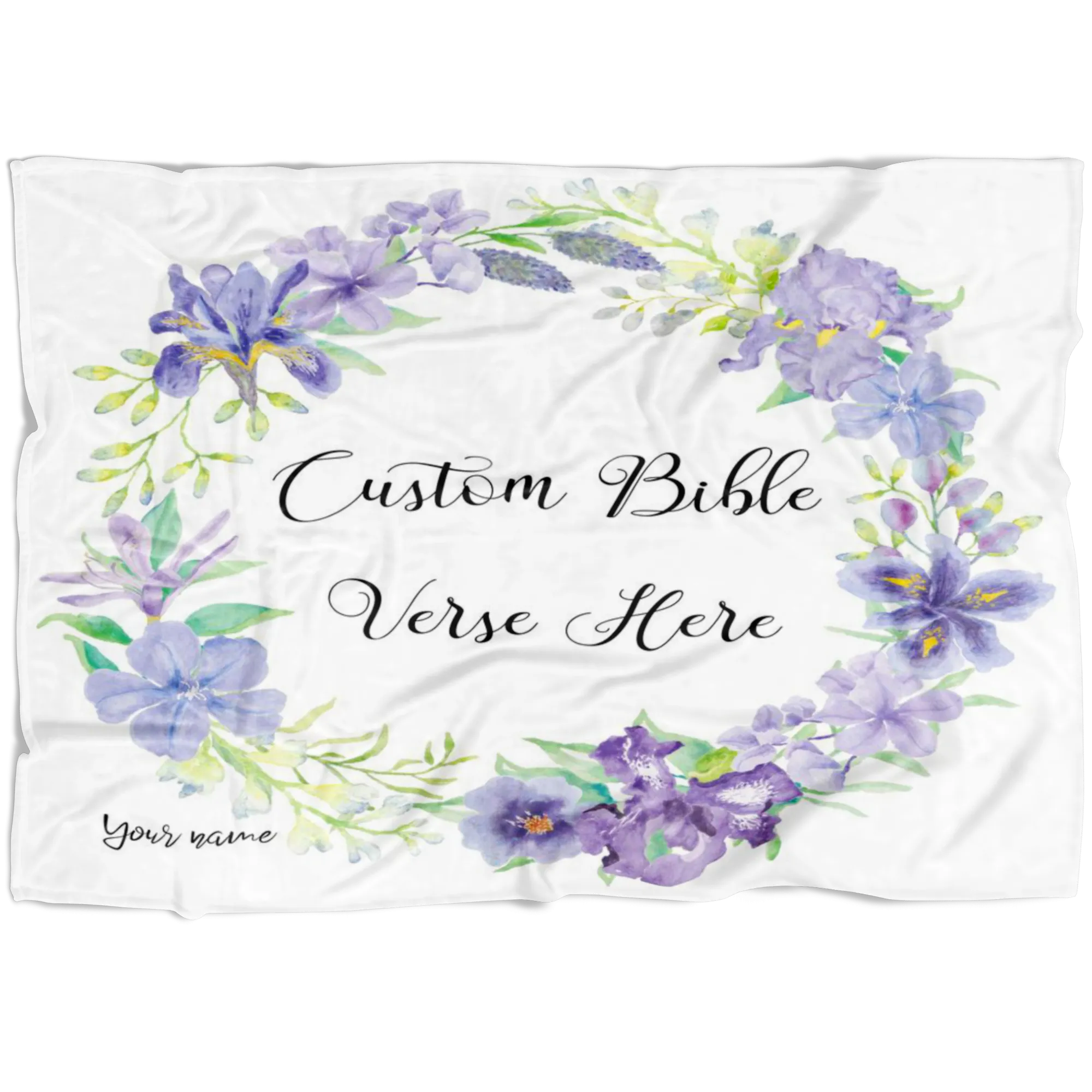 Customizable Square Garland Design Bible Verse Sherpa Blanket