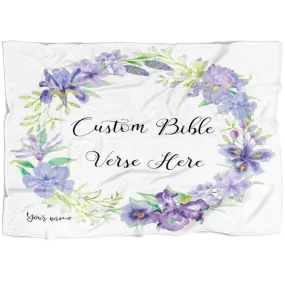 Customizable Square Garland Design Bible Verse Sherpa Blanket