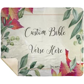 Customizable Artistic Bible Verse Premium Mink Sherpa Blanket with Signature (Design: Rectangle Garland 3)