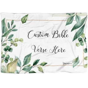 Customizable Artistic Bible Verse Premium Mink Sherpa Blanket with Signature (Design: Rectangle Garland 8)