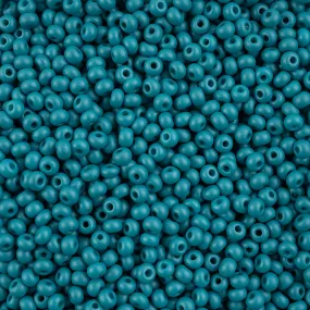 Preciosa Czech Glass, 6/0 Round Pony Seed Bead, PermaLux Dyed Chalk Teal 1 Tube